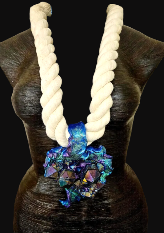 Badass Titanium Quartz Amulet - Mens Metaphysical Pendant