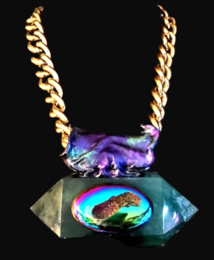 Double Terminated Green Fluorite & Titanium Talisman - Showstopper