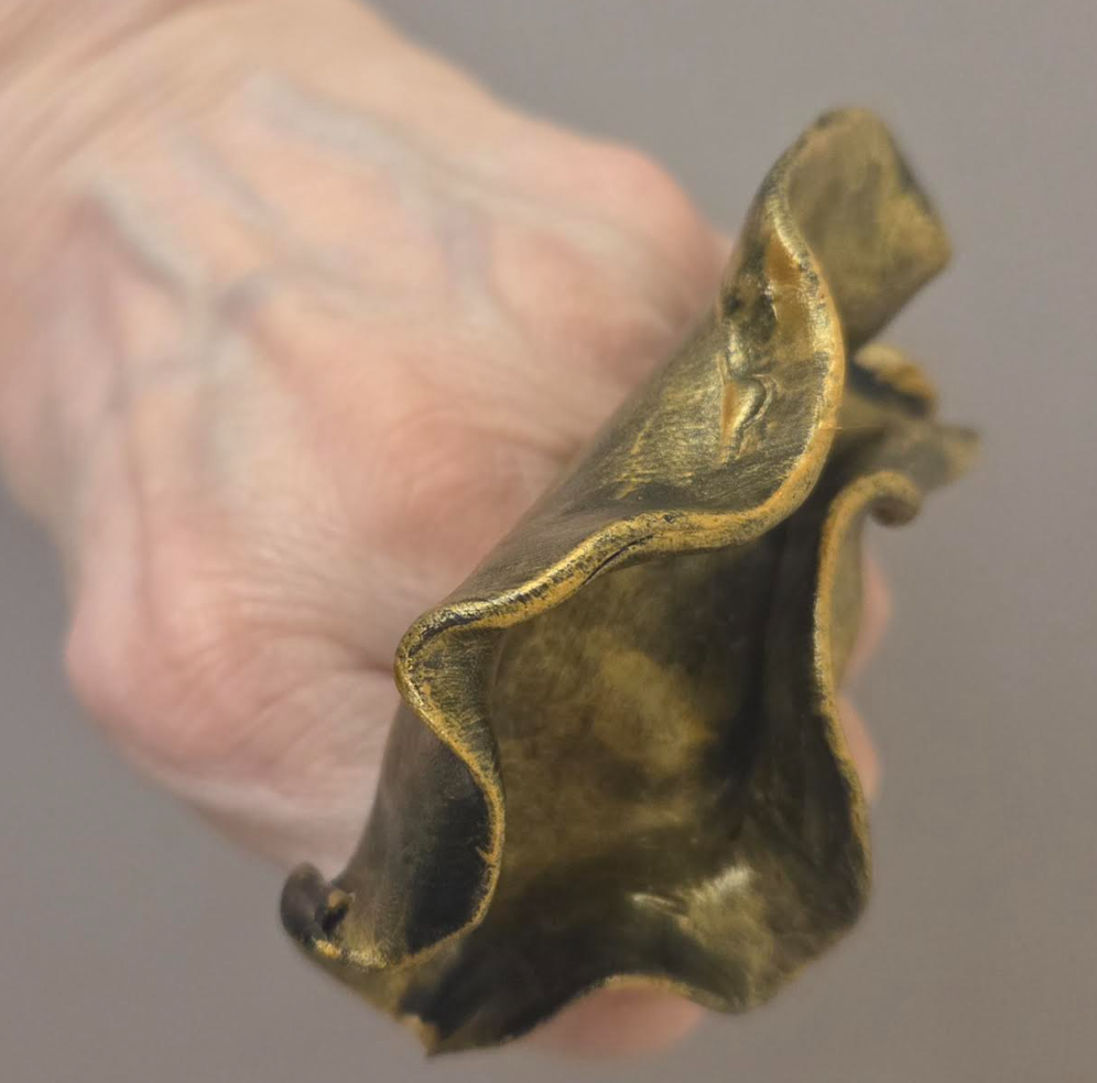 Hand Sculpted Faux Gold Metal Adjustable Avant Garde Statement Ring