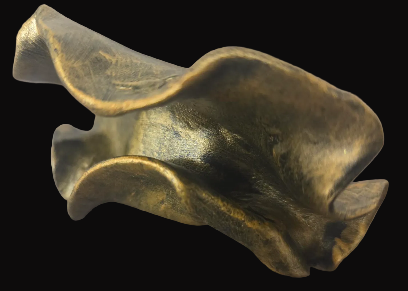 Hand Sculpted Faux Gold Metal Adjustable Avant Garde Statement Ring