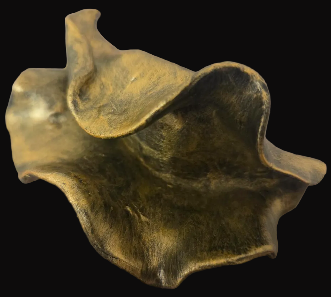 Hand Sculpted Faux Gold Metal Adjustable Avant Garde Statement Ring