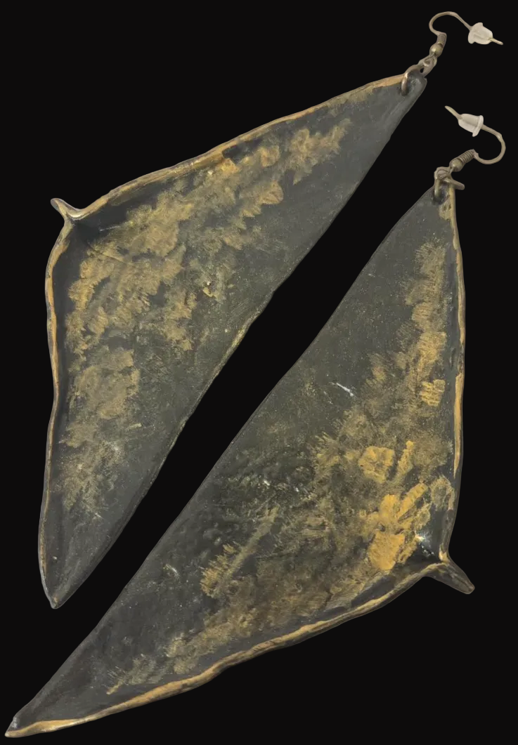 Blackened Gild Triangular Wing Shoulder Dusters - Avant Garde