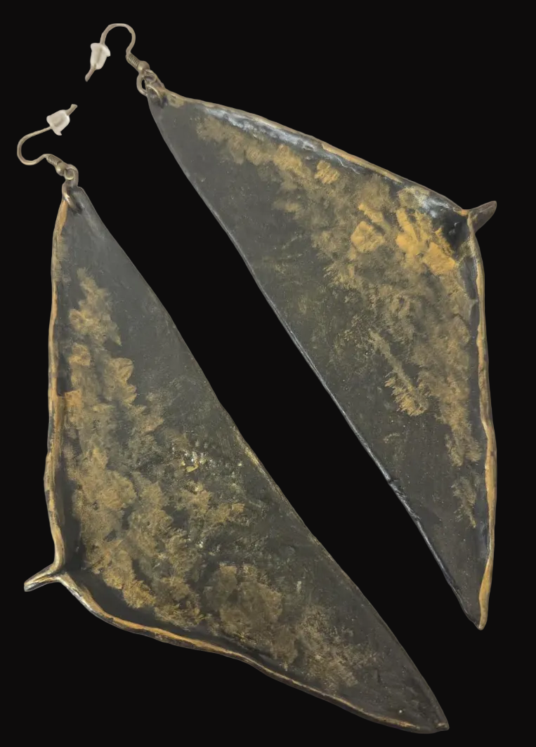 Blackened Gild Triangular Wing Shoulder Dusters - Avant Garde