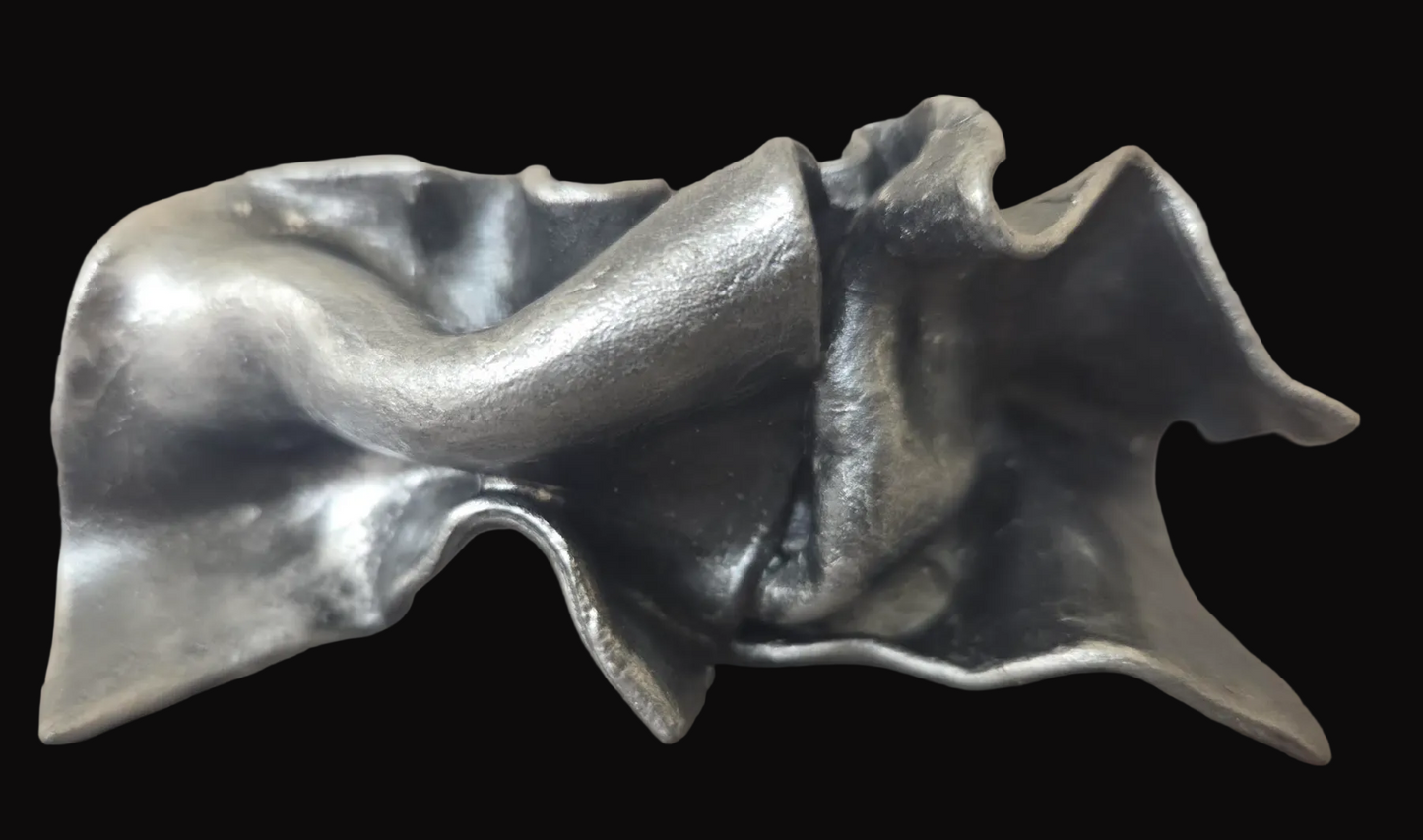 Faux Sterling Silver Industrial Architectual Sculpted Statement Ring