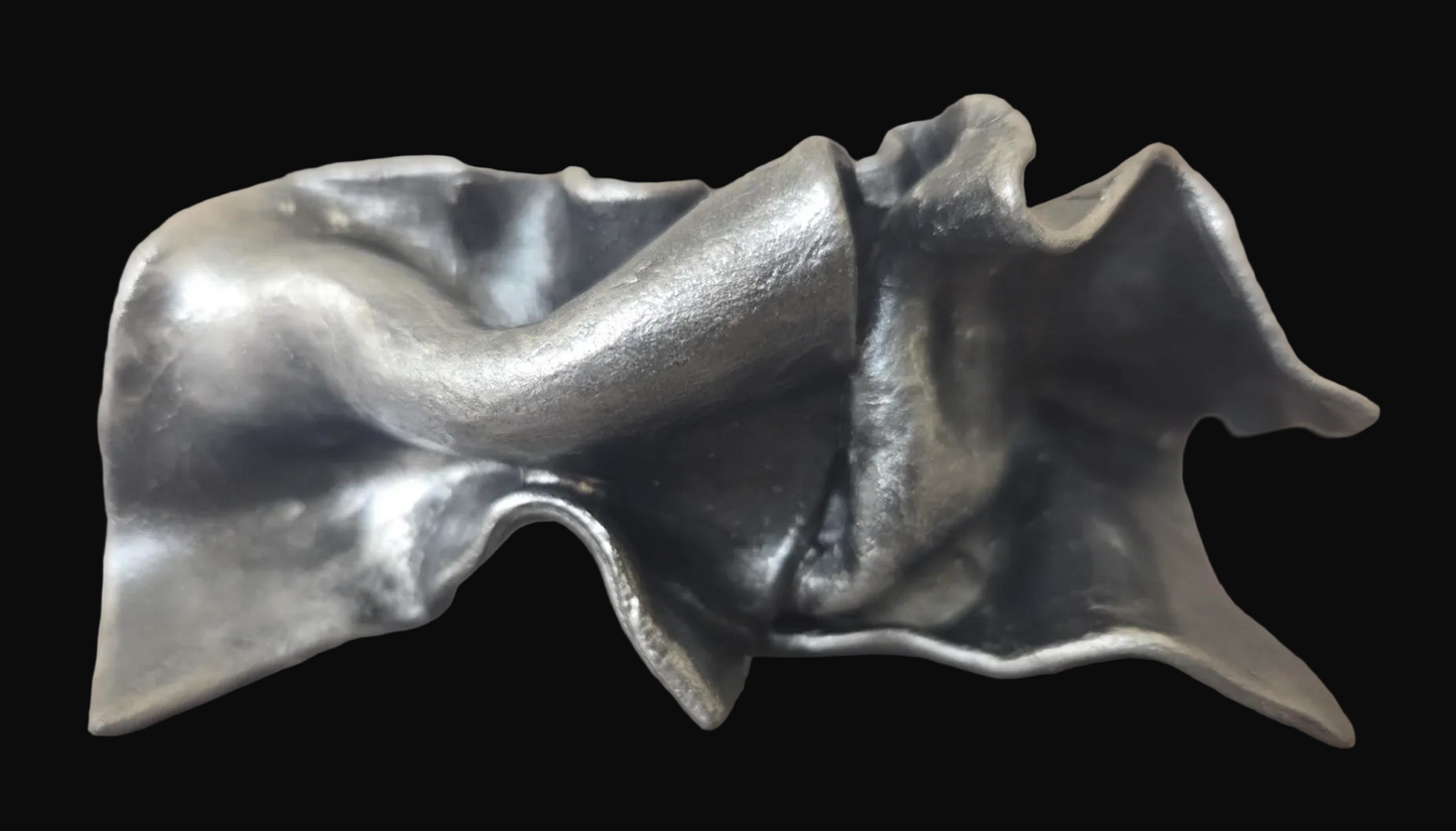 Faux Sterling Silver Industrial Architectual Sculpted Statement Ring