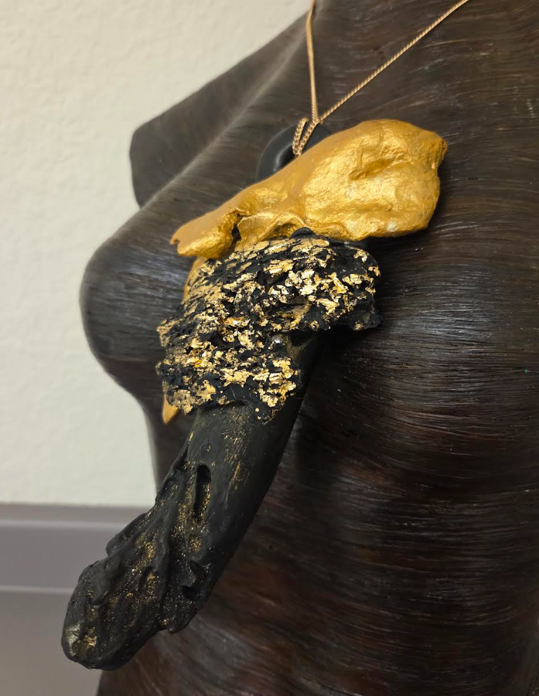 Gilded Driftwood Artisan Unisex Assemblage Statement Pendant - Posh