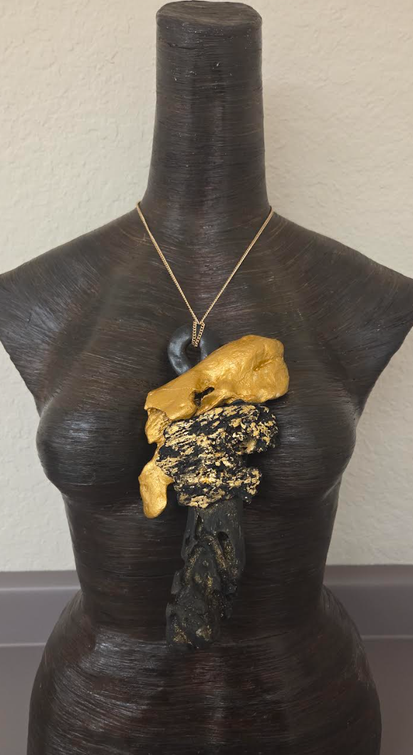 Gilded Driftwood Artisan Unisex Assemblage Statement Pendant - Posh