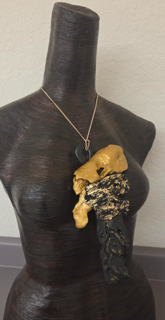 Gilded Driftwood Artisan Unisex Assemblage Statement Pendant - Posh