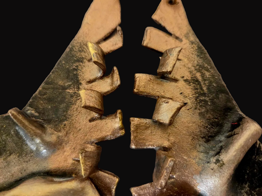 Tri Tone Metallic Oversized Artisan Pierced Earrings - Haute Couture