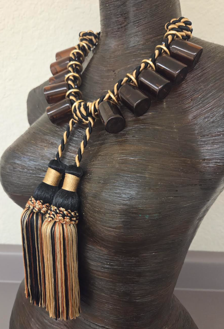 High Art Statement Necklace with Apocatherapy Medicinal Bottles