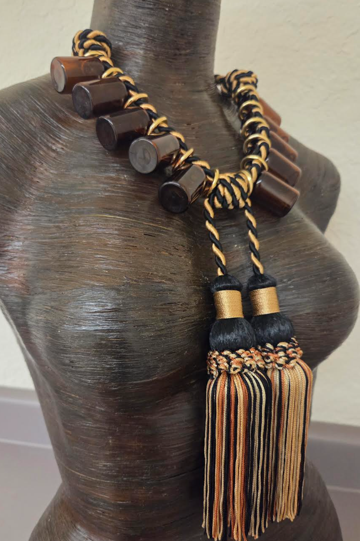 High Art Statement Necklace with Apocatherapy Medicinal Bottles