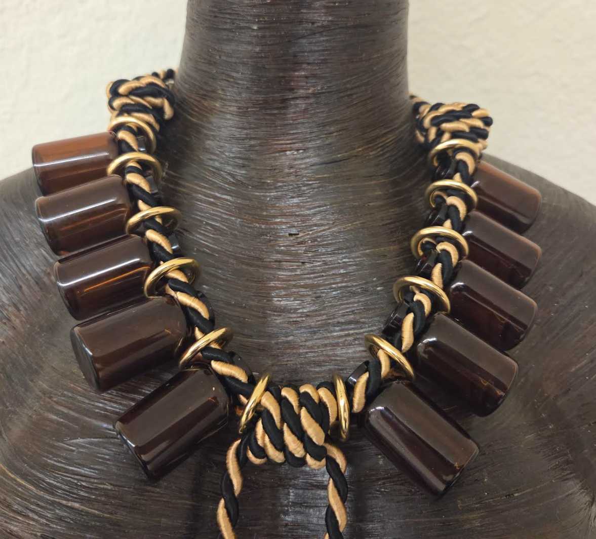 High Art Statement Necklace with Apocatherapy Medicinal Bottles