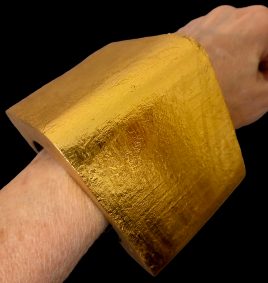 Massive Gold Leaf Statement Cuff MONIES LIKE STYLE - Haute Couture