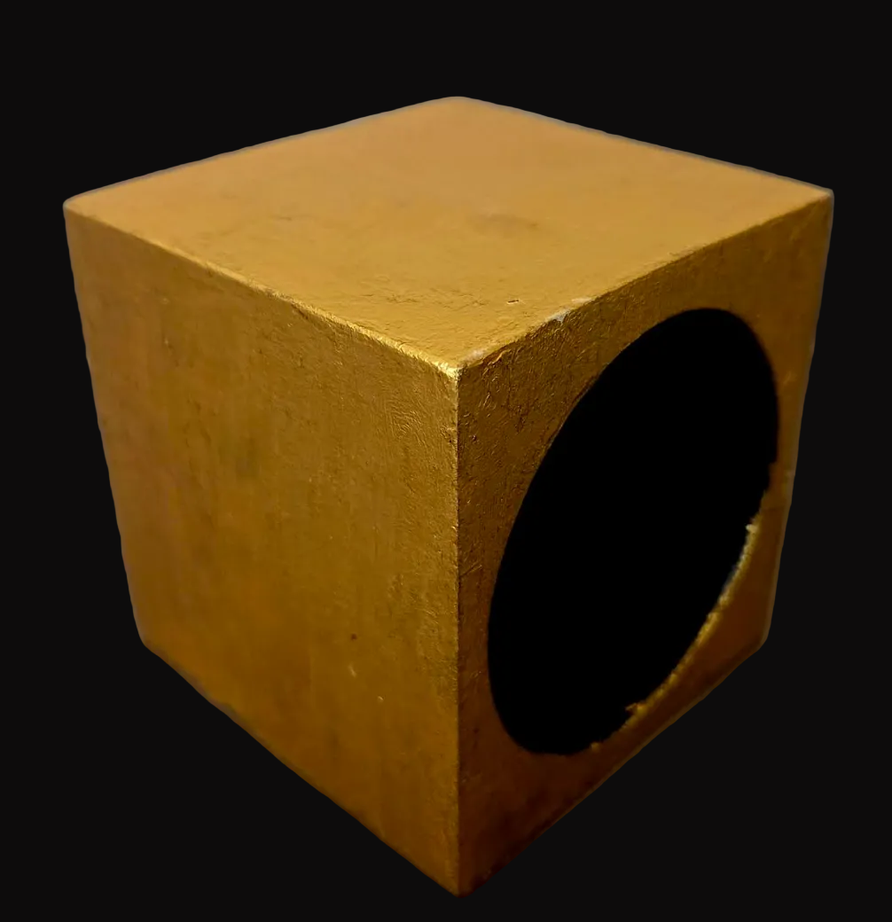 XL Metallic Gold Leaf Cube Statement Cuff for PLUS Women - MONIES Style