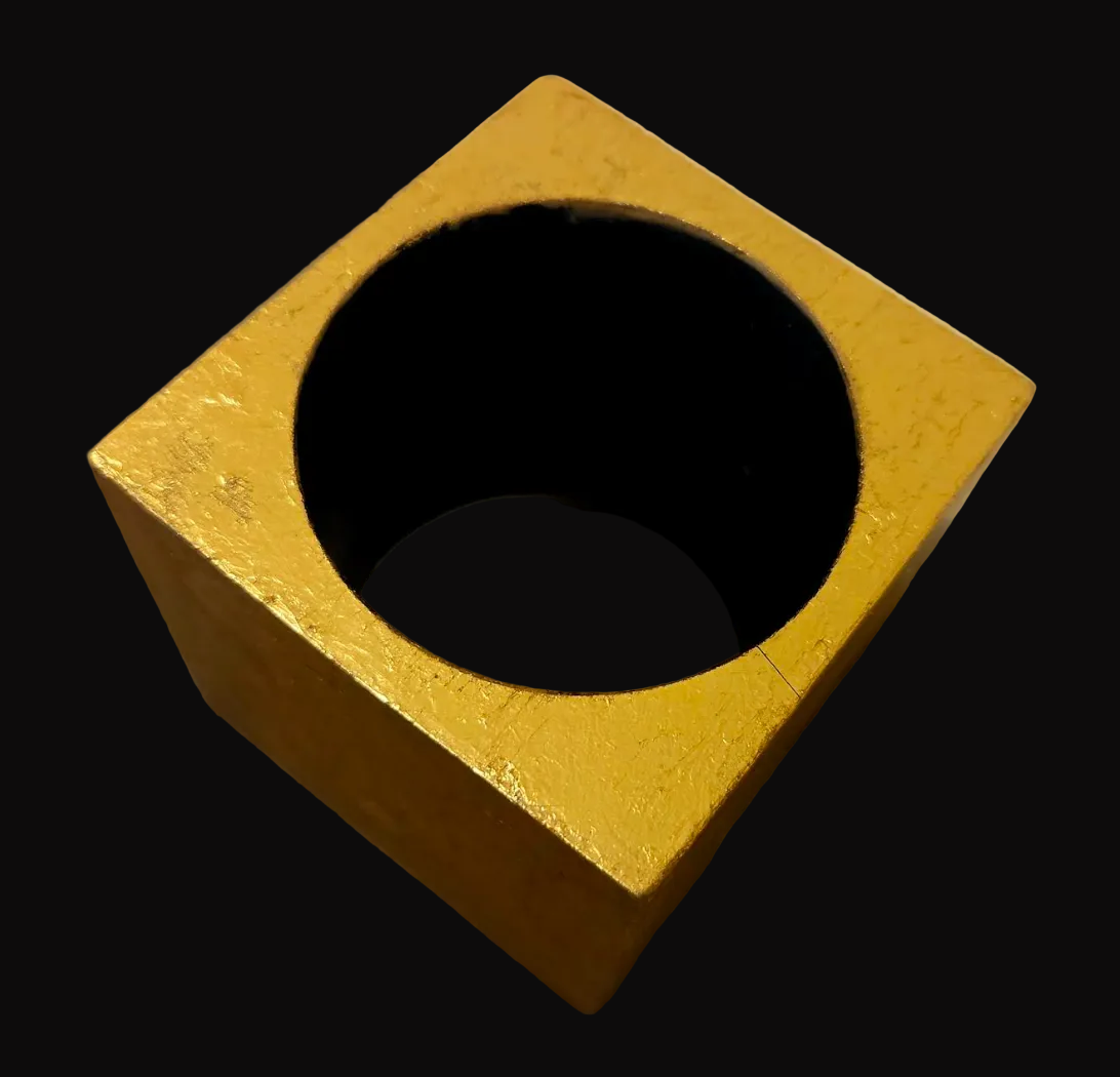 XL Metallic Gold Leaf Cube Statement Cuff for PLUS Women - MONIES Style