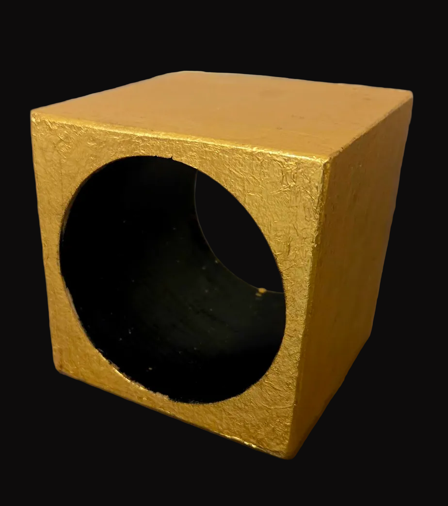 XL Metallic Gold Leaf Cube Statement Cuff for PLUS Women - MONIES Style