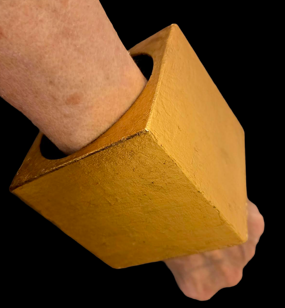 XL Metallic Gold Leaf Cube Statement Cuff for PLUS Women - MONIES Style