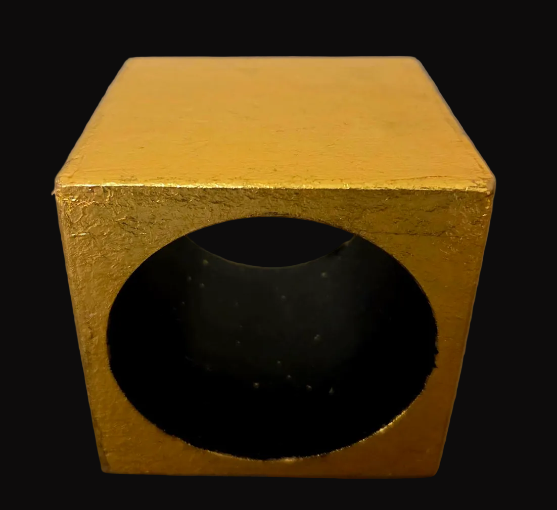 XL Metallic Gold Leaf Cube Statement Cuff for PLUS Women - MONIES Style