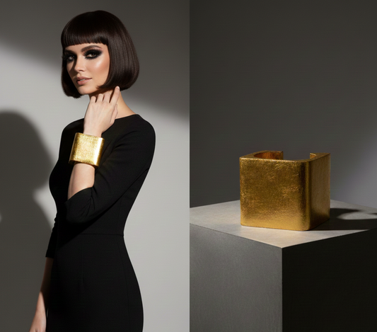 Massive Gold Leaf Statement Cuff MONIES LIKE STYLE - Haute Couture