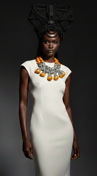 African & Tibetan Oversized BeadedTribal Statement Necklace - Couture