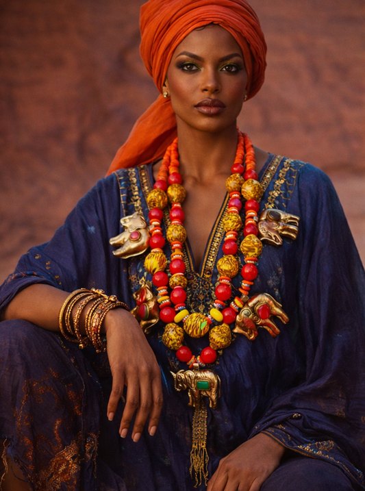 Tibetan Elephant Chest Piece - Bold Dramatic Couture