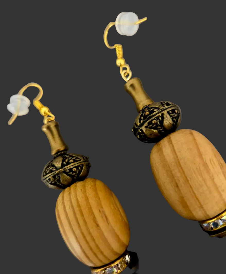 Hand Painted Leopard Oversided Beaded Dangle Pierced Earrings - Wild