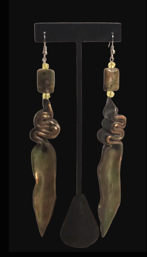 Deep Bronze & Metallic Olivine Hand Sculpted Shoulder Dusters - Camo