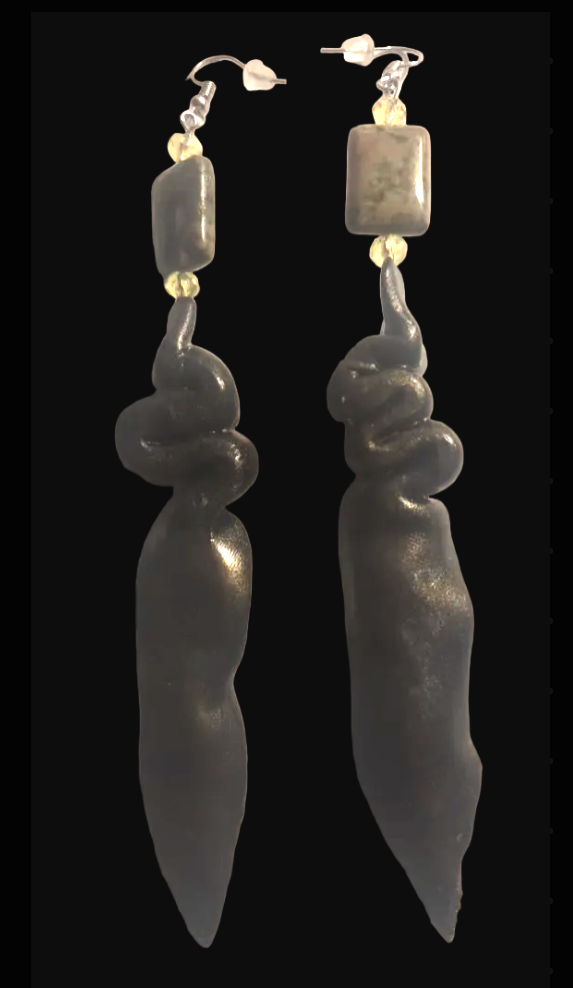 Deep Bronze & Metallic Olivine Hand Sculpted Shoulder Dusters - Camo