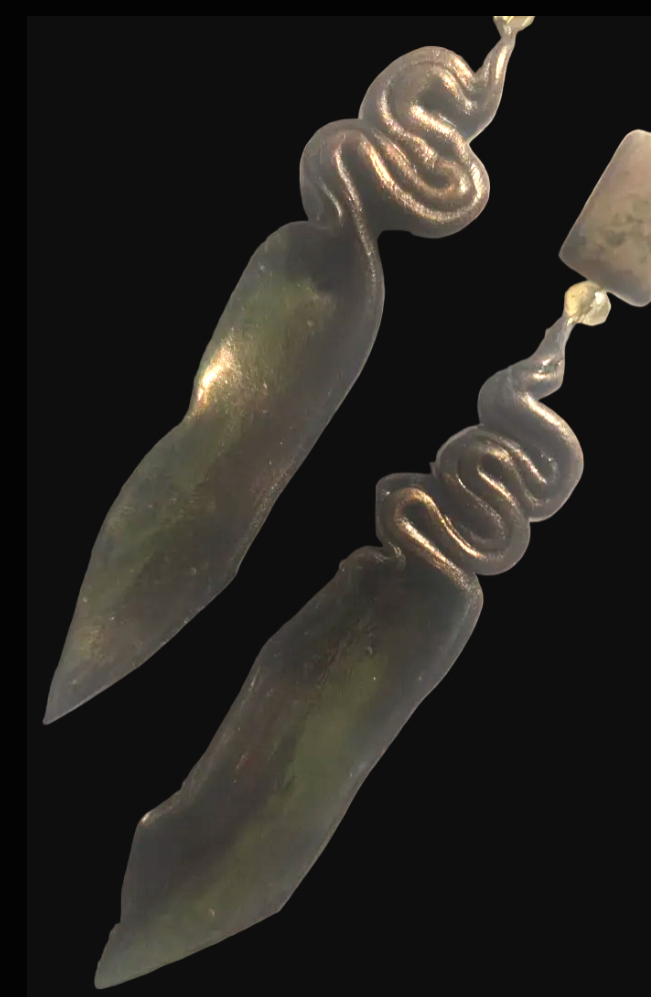 Deep Bronze & Metallic Olivine Hand Sculpted Shoulder Dusters - Camo