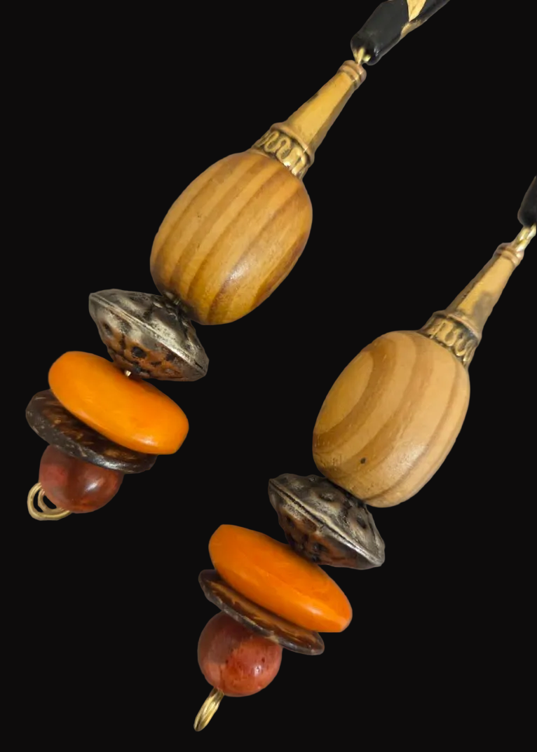 Exotic Autumn Beaded Shoulder Duster Pierced Earrings - Women of Color