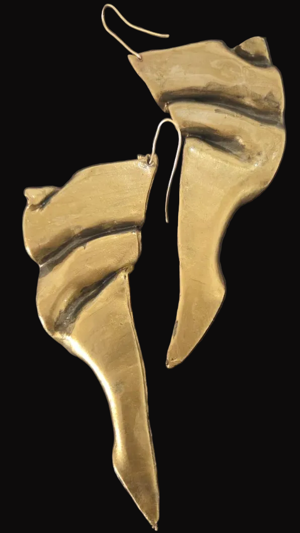 Brilliant Metallic Gold Hand Sculpted Faux Metal Wing Shoulder Dusters