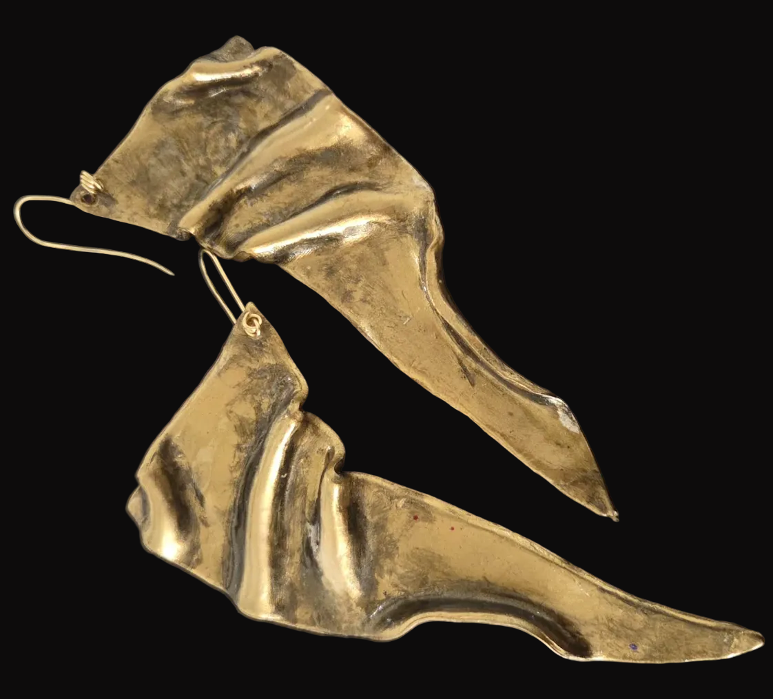 Brilliant Metallic Gold Hand Sculpted Faux Metal Wing Shoulder Dusters