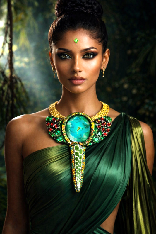 Green Agate & Druzy Shell Statement Necklace - Luxe Artisan