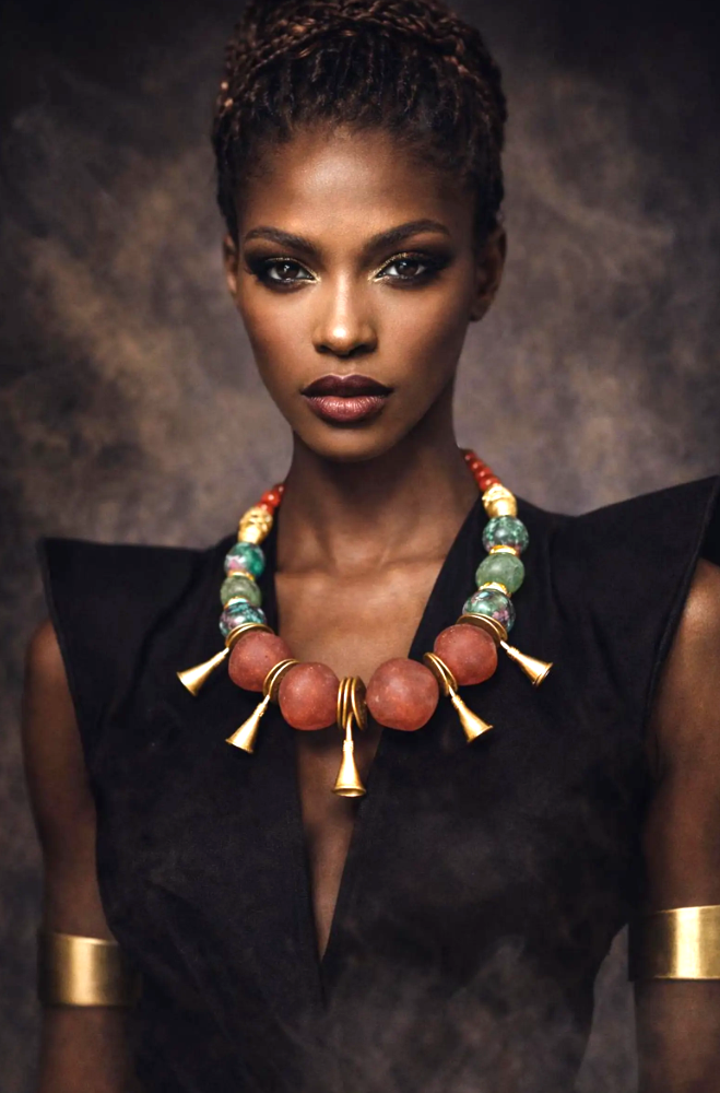 Artisan Tribal Necklace With African Recycled Glass Beads - Petite Women