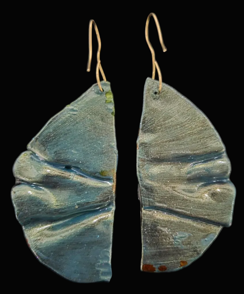 Hand Sculpted Artisan Fall Inspired Dangle Pierced Earrings - Redheads