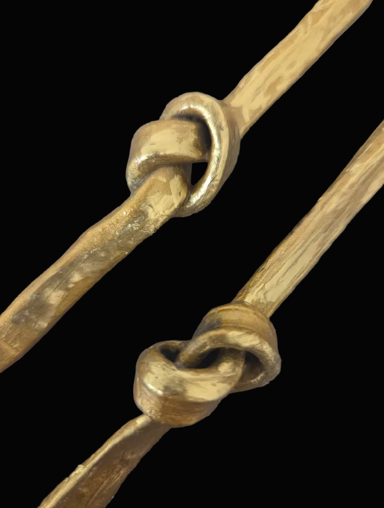 Faux Gold Metal Knotted Shoulder Duster Earrings - Edgy Couture