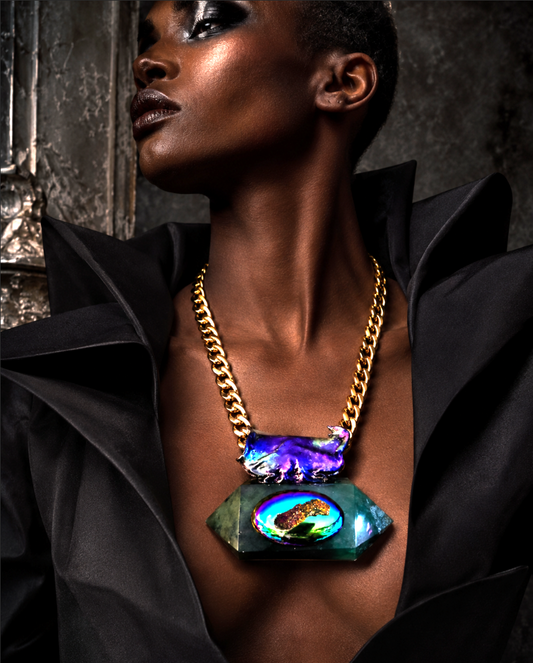 Double Terminated Green Fluorite & Titanium Talisman - Showstopper