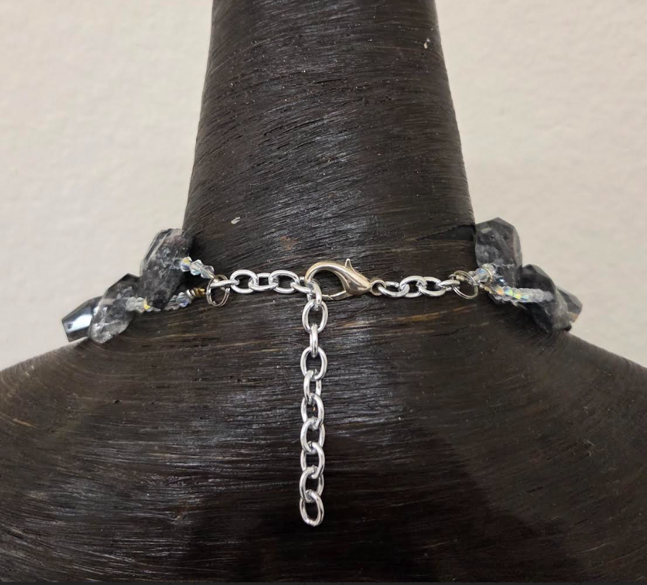 Luxury Herkimer Diamond & Tibetan Quartz Statement Necklace - Couture
