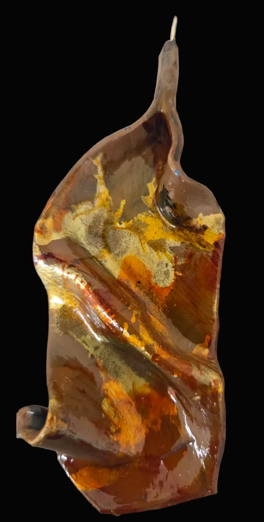 Hand Sculpted Autumn Color Alcohol Ink Pierced Earrings - Art to Wear