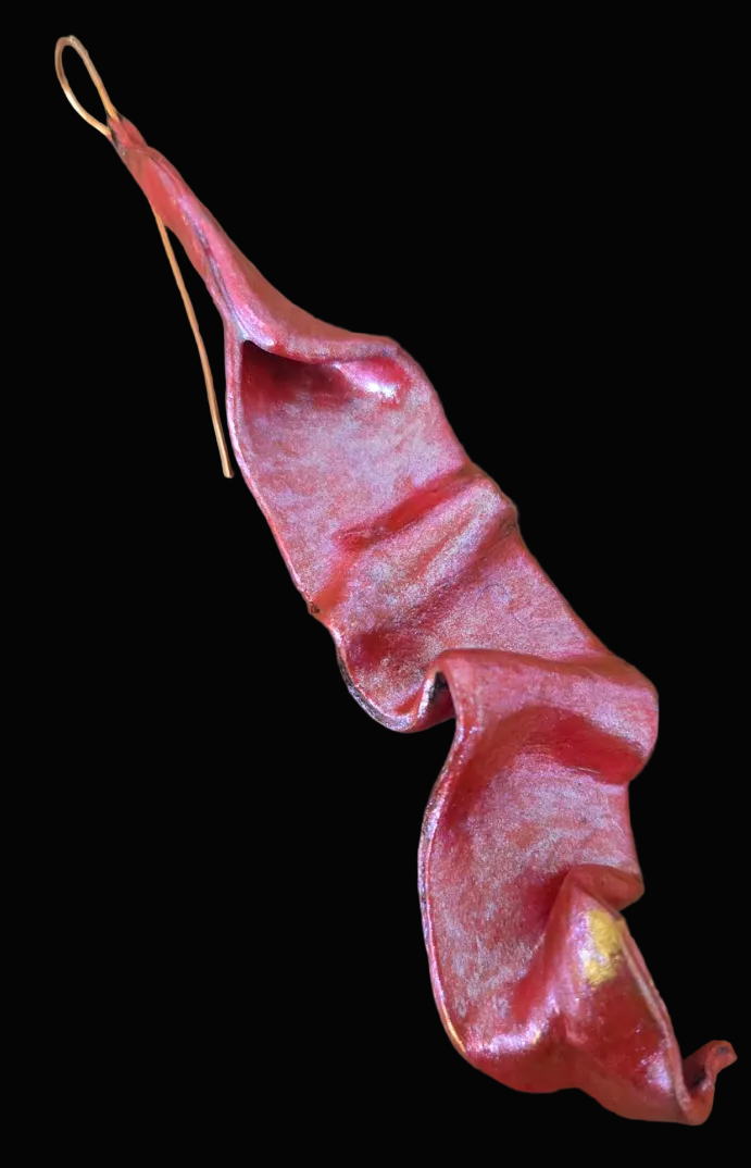 Hand Sculpted Pink Color Shift Abstract Shoulder Duster Earrings