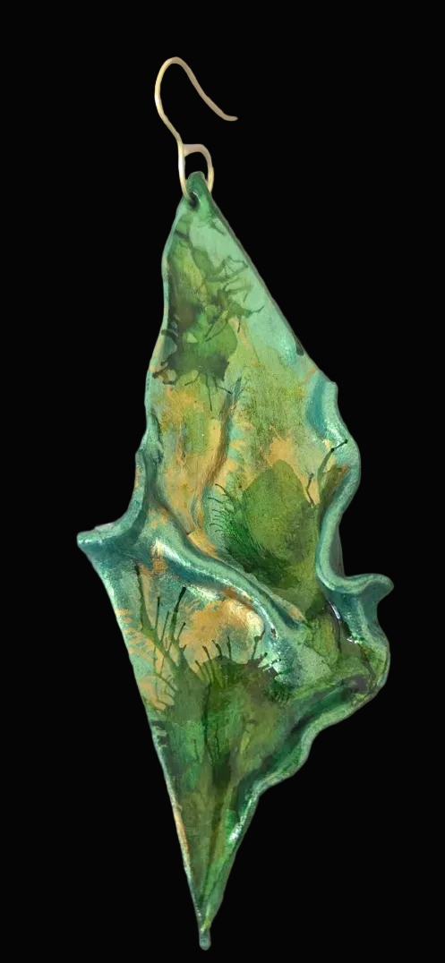 Avant Garde Sculpted Summer Abstract Leaf Pierced Earrings