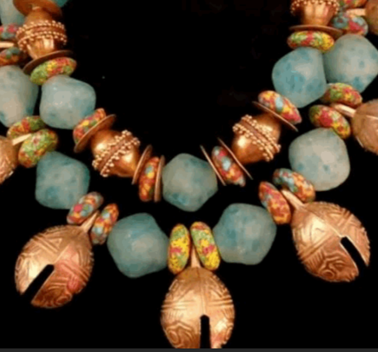 Bold Chunky & Heavy Tribal Beaded Statement Necklace - African Tibetan
