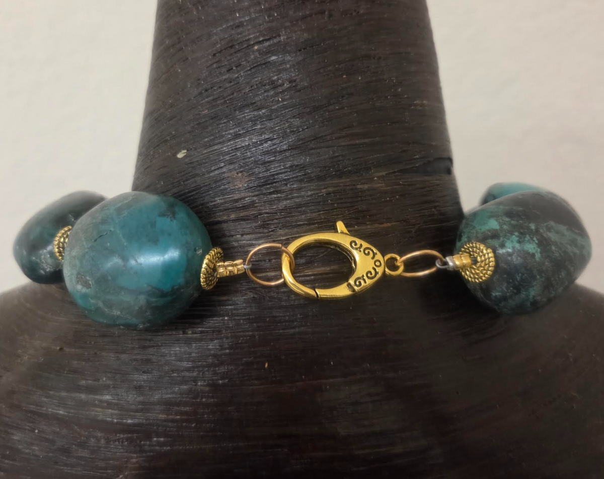 Hubei Turquoise Boulder Western Statement Necklace - Androgynous Style