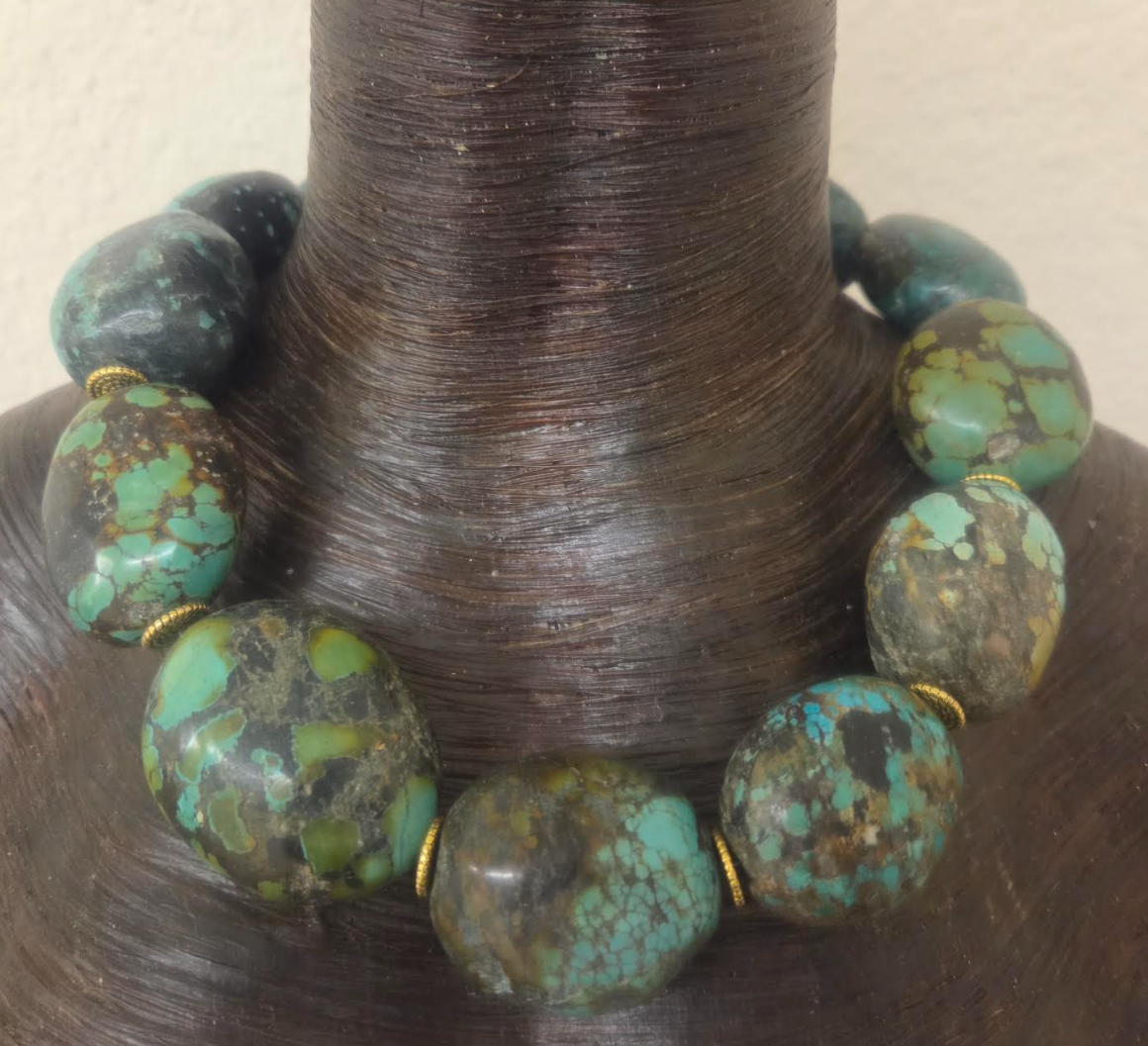 Hubei Turquoise Boulder Western Statement Necklace - Androgynous Style