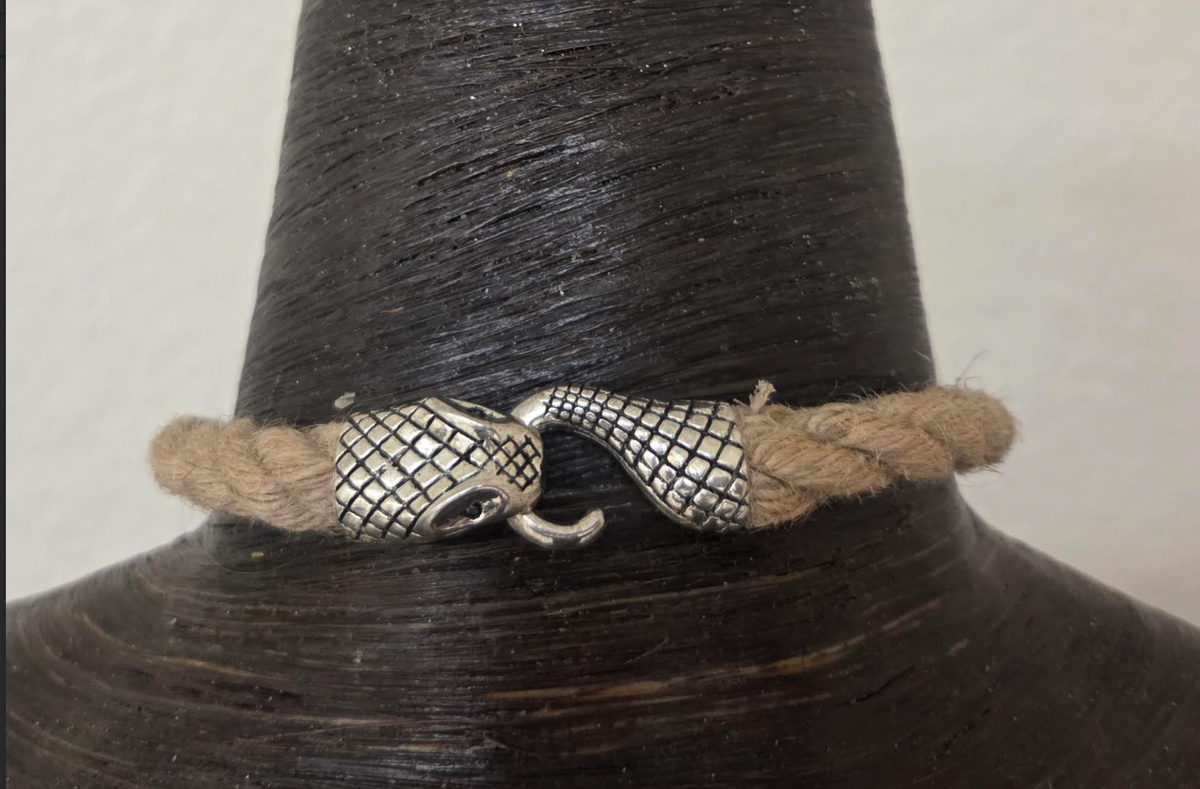 Septarian Slab Chainmail Pendant with Ornate Rhinestone Jewel