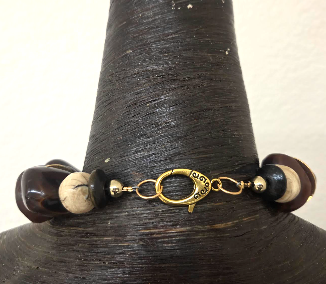 Old Berber Tribal Resin Organic Freeform Statement Necklace - Unisex