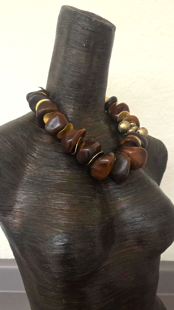 Old Berber Tribal Resin Organic Freeform Statement Necklace - Unisex