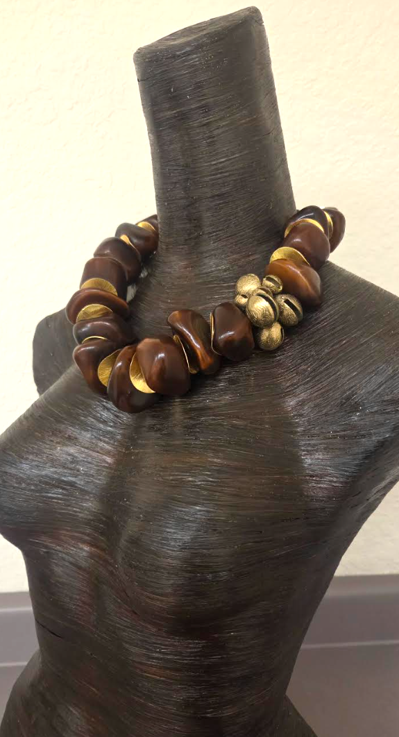 Old Berber Tribal Resin Organic Freeform Statement Necklace - Unisex