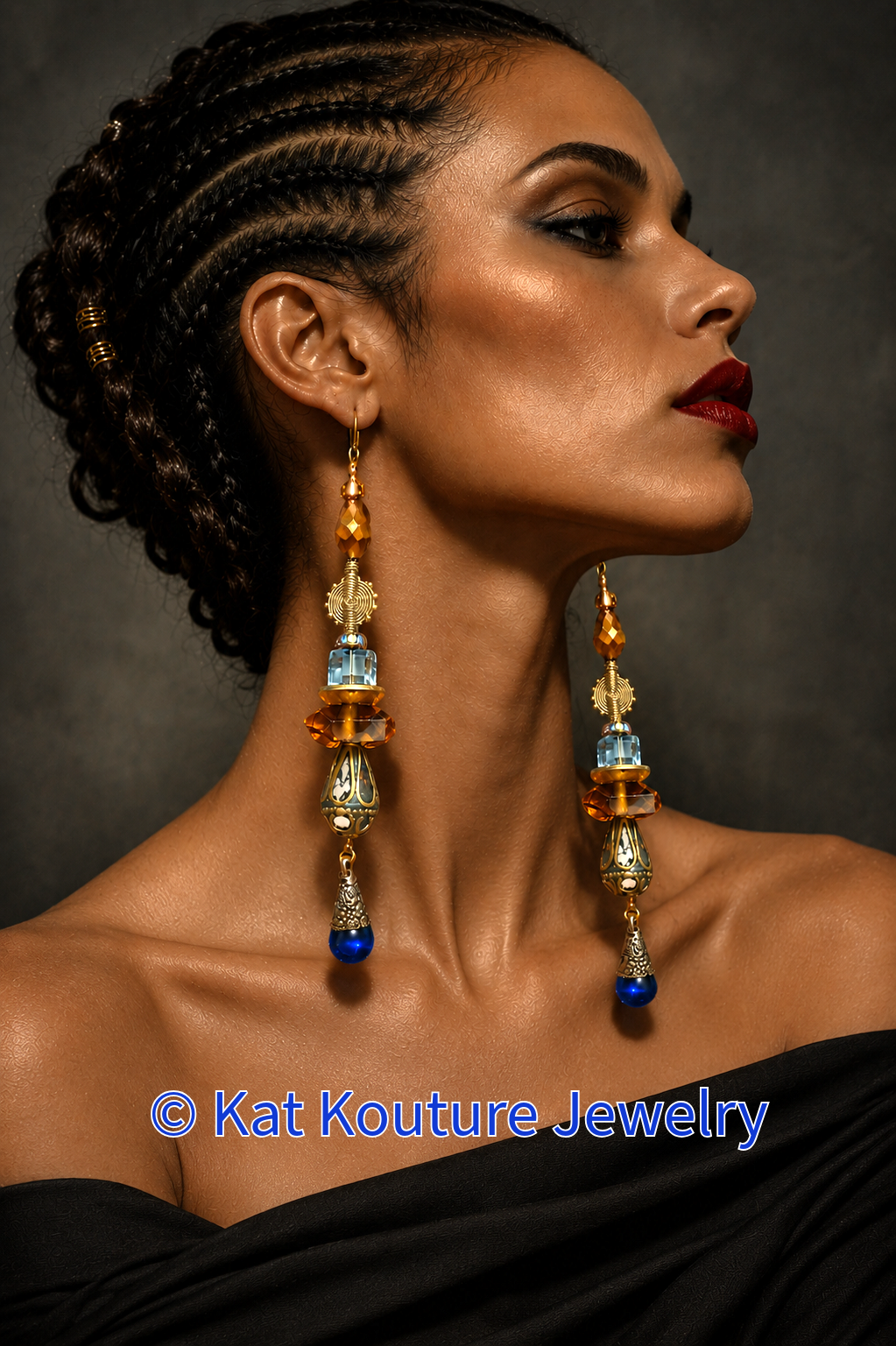 Mixed Media Tribal Statement Pierced Shoulder Duster Earrings - Luxe