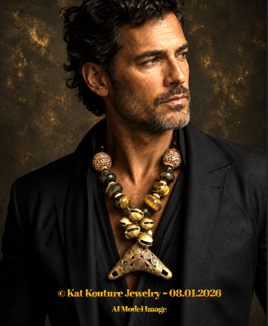 Tigers Eye Necklace - Copper & Brass Luxury Statement